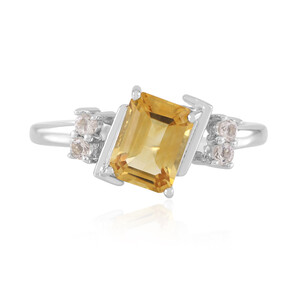 Zilveren ring met een citrien