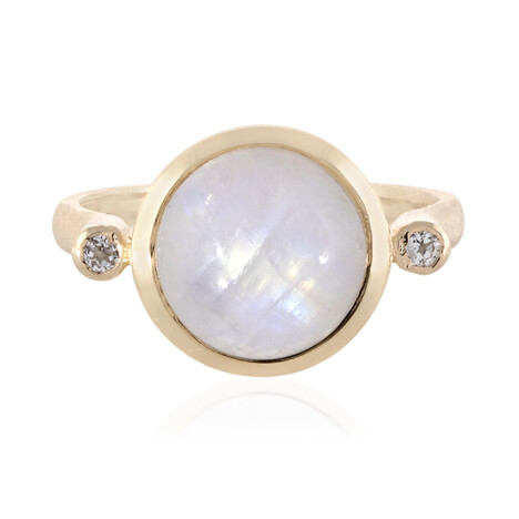 Zilveren ring met een regenboog maansteen