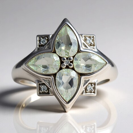 Anello in argento con Ametista Verde (Remy Rotenier)