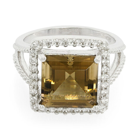 Anello in argento con Quarzo Fumè