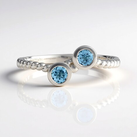 Anello in argento con Topazio Blu Svizzero