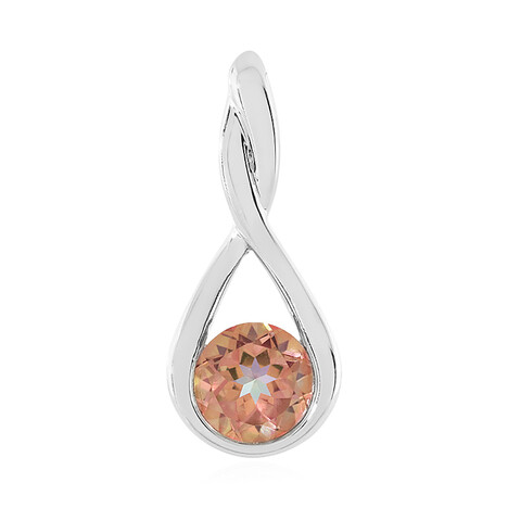 Pfirsichfarbener Mystik-Topas-Silberanhänger