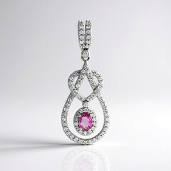 Ciondolo in argento con Zaffiro Ceylon Rosa