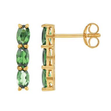 Pendientes en plata con Tsavorita