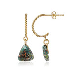 Zilveren oorbellen met Venus chalcedonen (Bali Barong)
