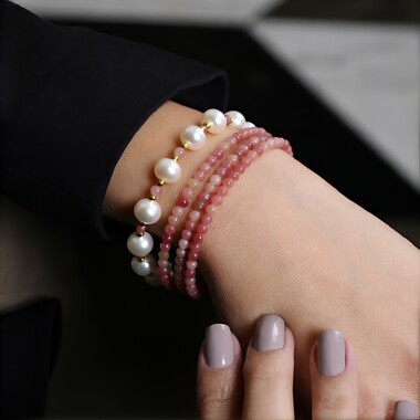 Bracciale in argento con Rodonite (Riya)