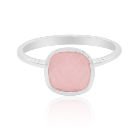 Anello in argento con Giada Rosa