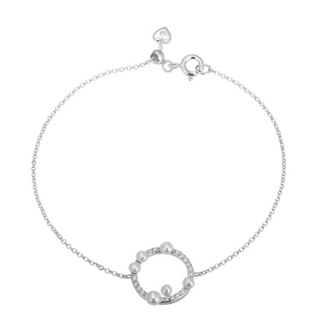 Bracelet en argent et Perle blanche de culture d'eau douce