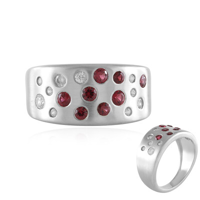 Noble Red Spinel Silver Ring