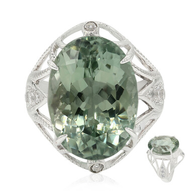 Anillo en plata con Amatista verde esperanza