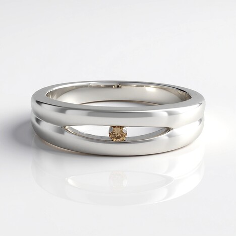 Anello in argento con Diamante Champagne I2