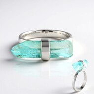 Anello in argento con Quarzo Blu Cielo (MONOSONO COLLECTION)