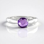 Anello in argento con Ametista Zambiana