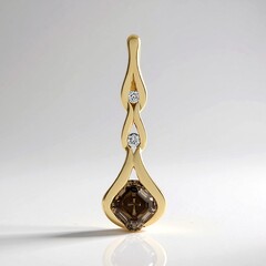 Ciondolo in oro con Diamante Champagne SI2