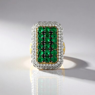 Zambian Emerald Silver Ring (Gems en Vogue)