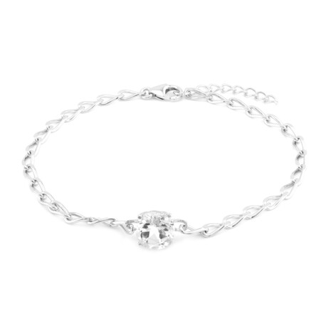 Zilveren armband met een witte topaas