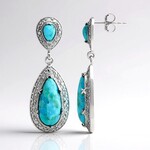 Orecchini in argento con Turchese Kingman Mohave Blu (Faszination Türkis)