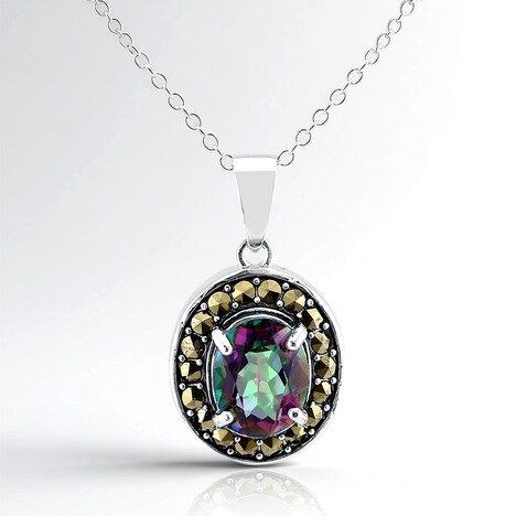 Collana in argento con Quarzo Mistico