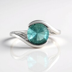 Anello in argento con Fluorite Blu Caraibico  (MONOSONO COLLECTION)