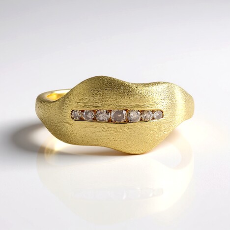 Anello in argento con Diamante Champagne I2