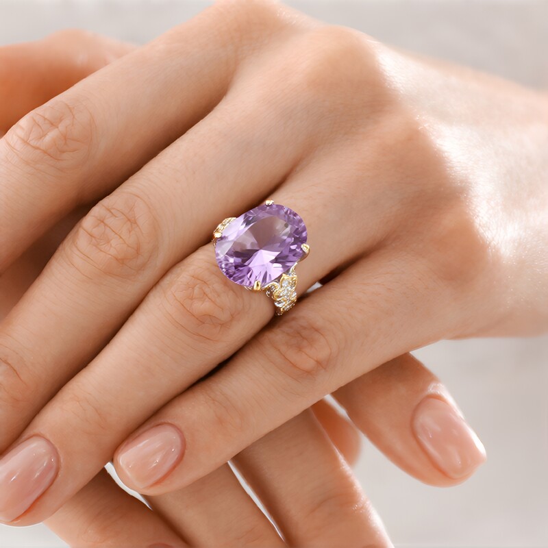 Zilveren ring met een lavendel amethist (Gems en Vogue)