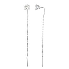 Pendientes en plata con Topacio blanco