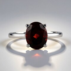 Anello in argento con Granato Mozambico