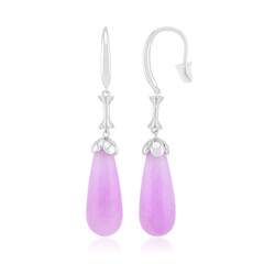 Fliederfarbener Quarz-Silberohrringe