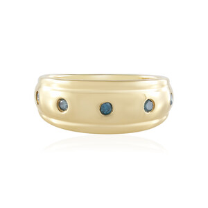 Zilveren ring met I2 Blauwe Diamanten