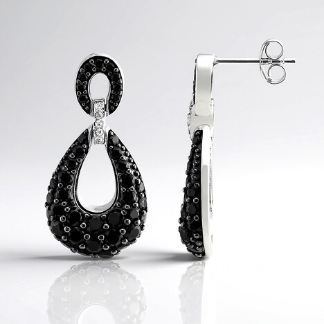 Orecchini in argento con Spinello Nero