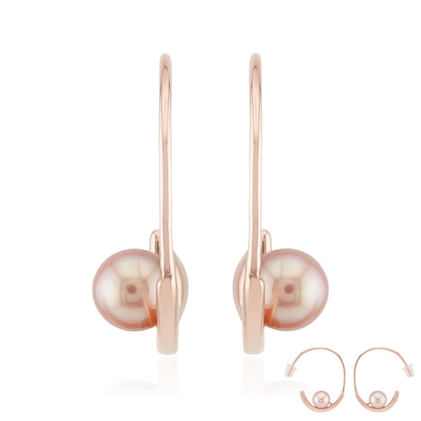 Pendientes en plata con Perla Ming púrpura (TPC)