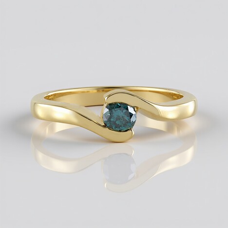 Anello in argento con Diamante Blu I3