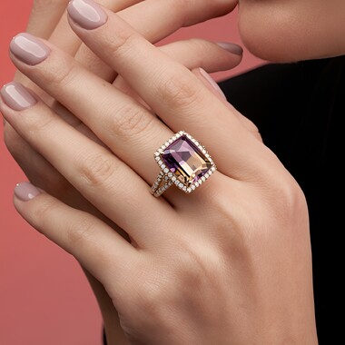 Gouden ring met een ametrien (CIRARI)
