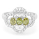 Anello placcato in platino con Tormalina Cuprian