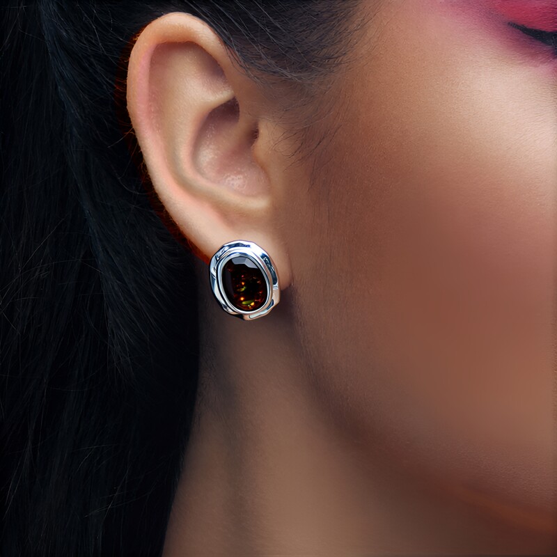 Pendientes en plata con Ágata de fuego