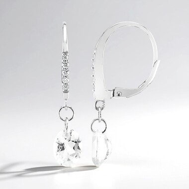 Pendientes en plata con Topacio blanco