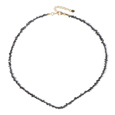 Schwarzer Diamant-Silberhalskette
