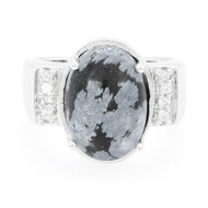 Schneeflocken-Obsidian-Silberring