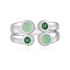 Zilveren ring met chrysopraasstenen
