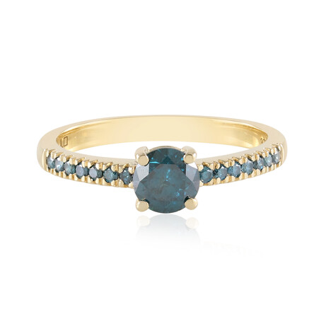 Gouden ring met een I2 Blauwe Diamant