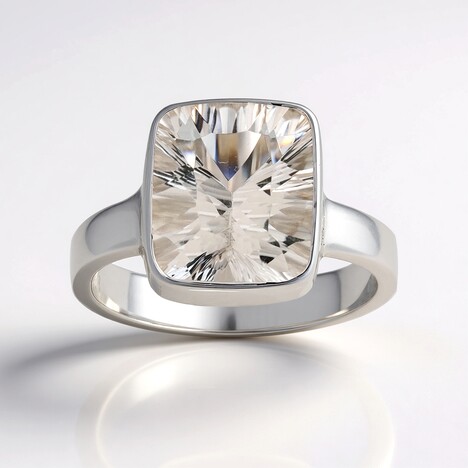 Bague en argent et Quartz blanc (MONOSONO COLLECTION)