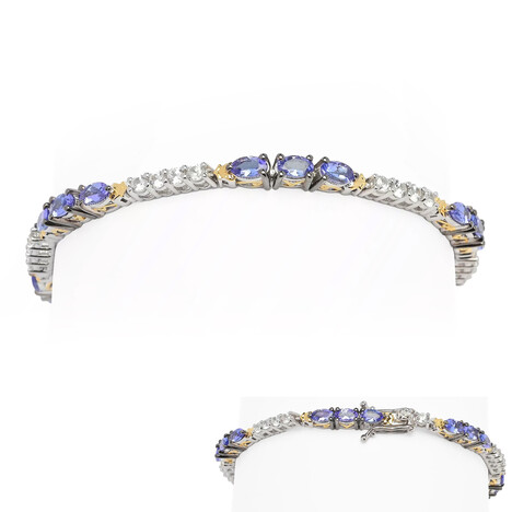 Zilveren armband met tanzanieten (Gems en Vogue)