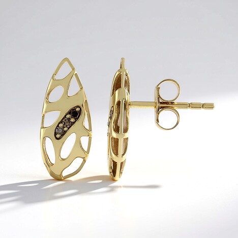Orecchini in oro con Diamante Champagne I2 (Ornaments by de Melo)
