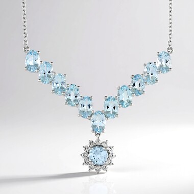 Collana in argento con Acquamarina Brasiliana