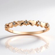 9K SI1 Argyle Rose De France Diamond Gold Ring (Annette)