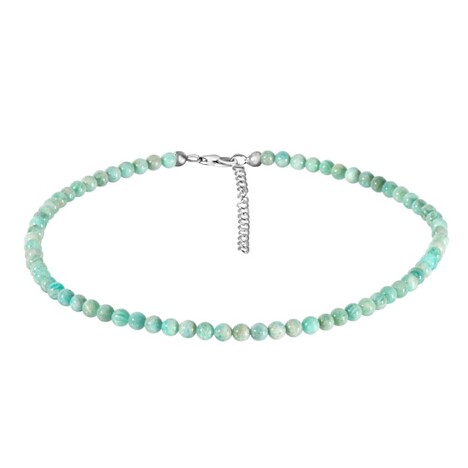 Zilveren halsketting met amazonieten