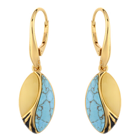 Zilveren oorbellen met turkooisstenen (dagen)