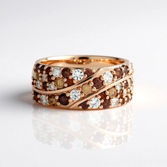 Anello in argento con Zircone Champagne (KM by Juwelo)