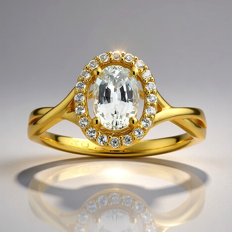 Anello in oro con Zaffiro Bianco (CIRARI)