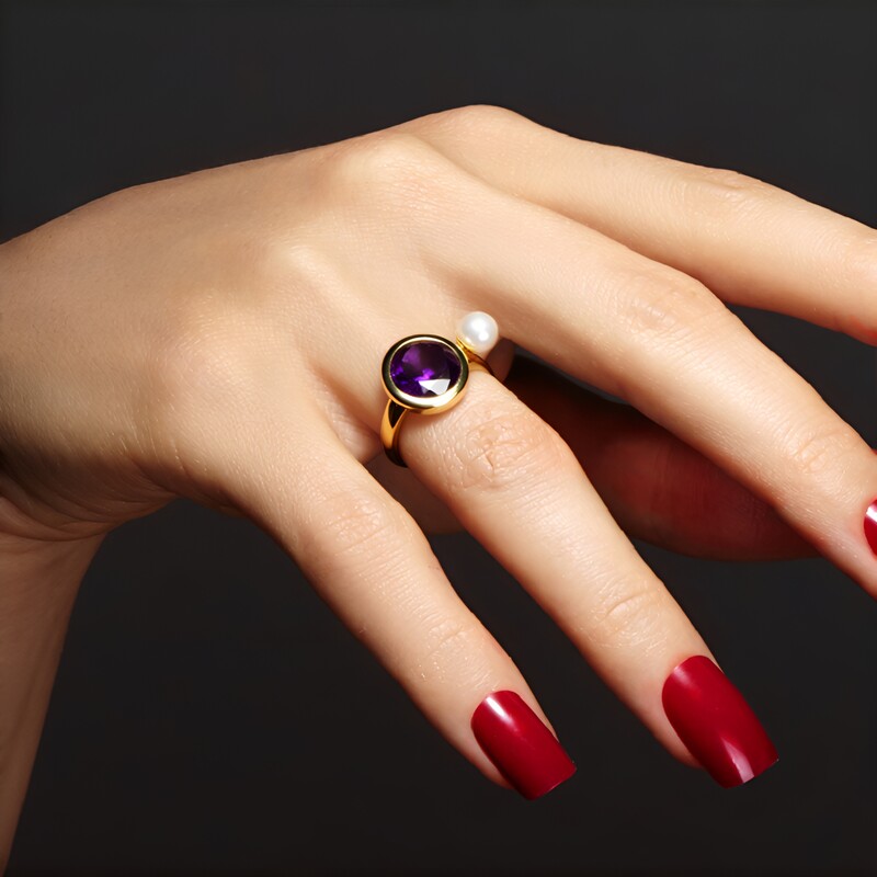 Amethyst-Goldring (de Melo Gold)
